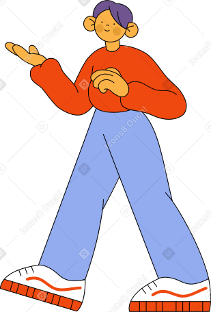 boy with outstretched hand Illustration in PNG, SVG