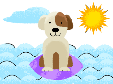 Dog surfer PNG, SVG