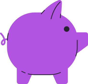purple piggy bank PNG, SVG