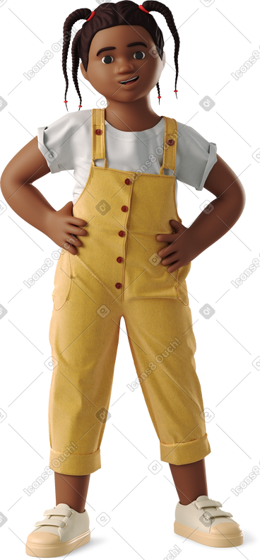 Little girl standing and smiling PNG, SVG