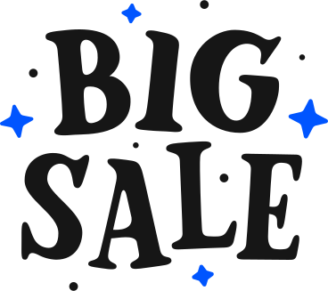lettering big sale with stars text PNG, SVG