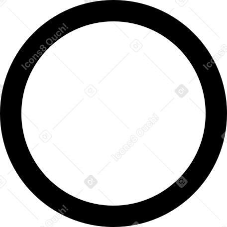 white circle with black outline Illustration in PNG, SVG