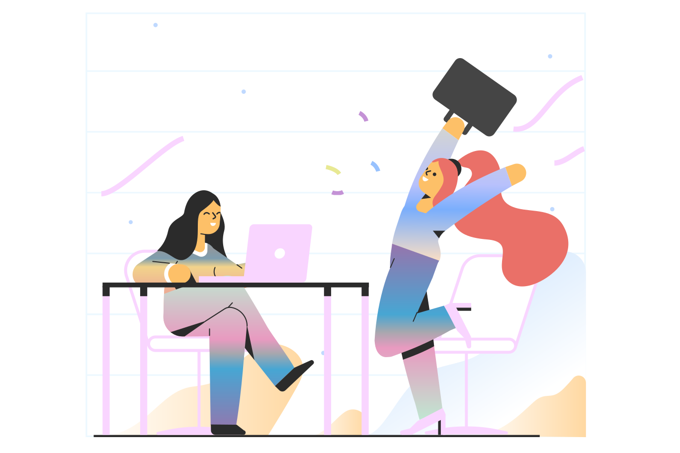 成功した就職の面接 のpngとsvgでのイラスト