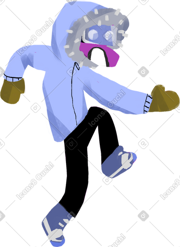 Dude in winter outfit PNG, SVG