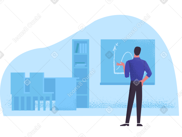 Chart overlook at the office  Illustration in PNG, SVG