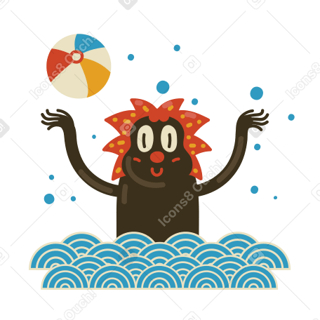 Summer sea Illustration in PNG, SVG