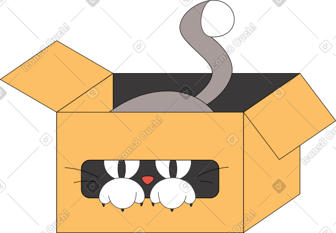 盒子里的猫 PNG, SVG