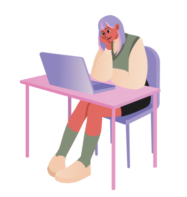Woman working on laptop PNG, SVG