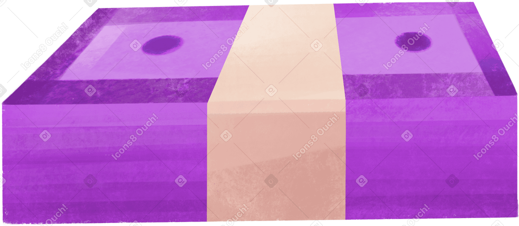 stack of purple bills Illustration in PNG, SVG