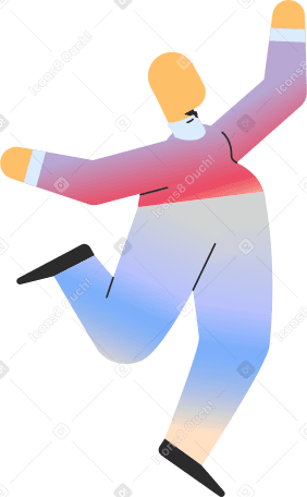 chubby adult jumping Illustration in PNG, SVG