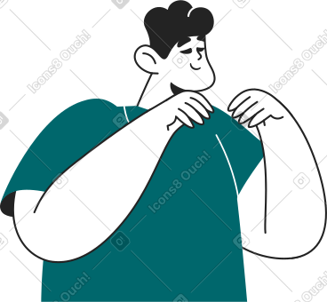 半个男人手里拿着东西 PNG, SVG