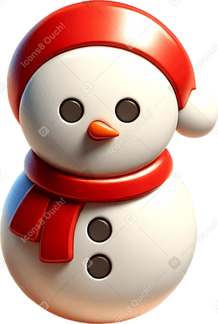 3D snowman PNG, SVG