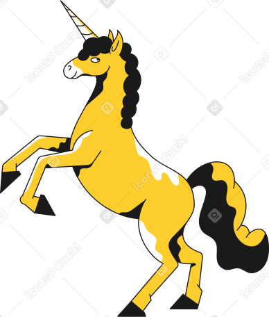 unicorn reared up Illustration in PNG, SVG