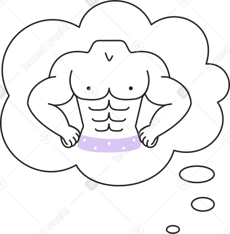 speech bubble with a muscular body PNG, SVG