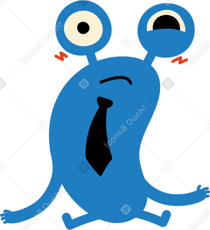blue character is confused Illustration in PNG, SVG