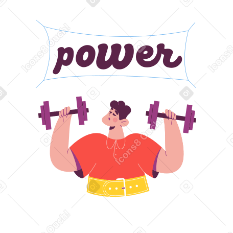 Strong man Illustration in PNG, SVG