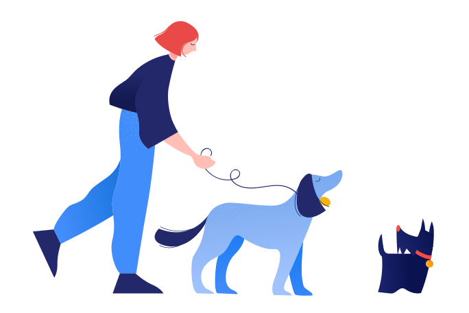 Dog walking Illustration in PNG, SVG