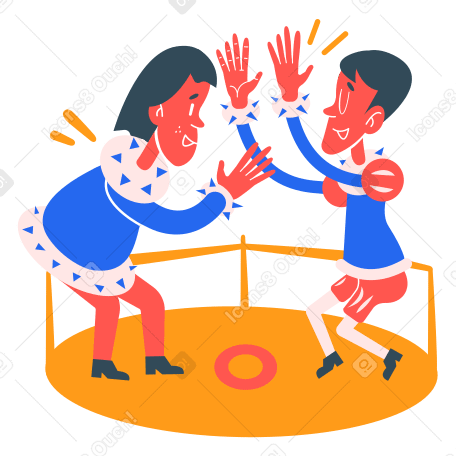 wrestling Illustration in PNG, SVG
