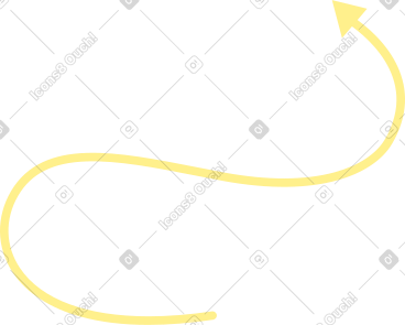 Yellow s shaped arrow PNG, SVG