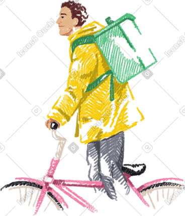 Courier on a bicycle PNG, SVG