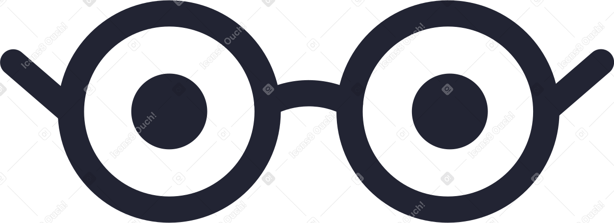 eyes with glasses Illustration in PNG, SVG