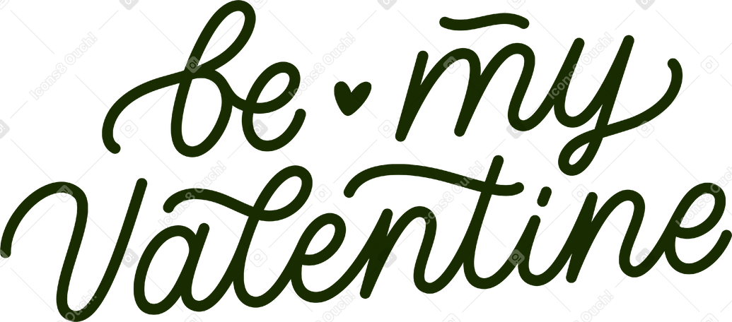 be my valentine text PNG, SVG