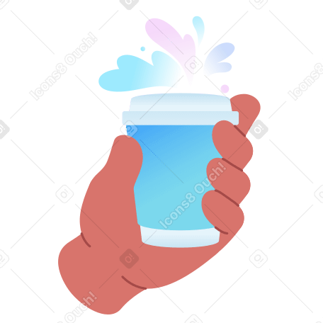 Hand holding a cup of coffee PNG, SVG