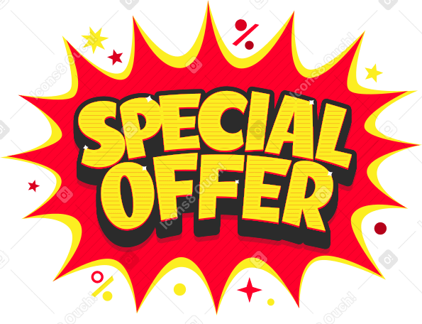lettering special offer comics style Illustration in PNG, SVG