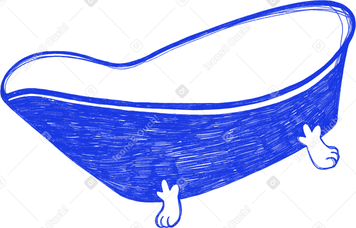 blue bathtub Illustration in PNG, SVG
