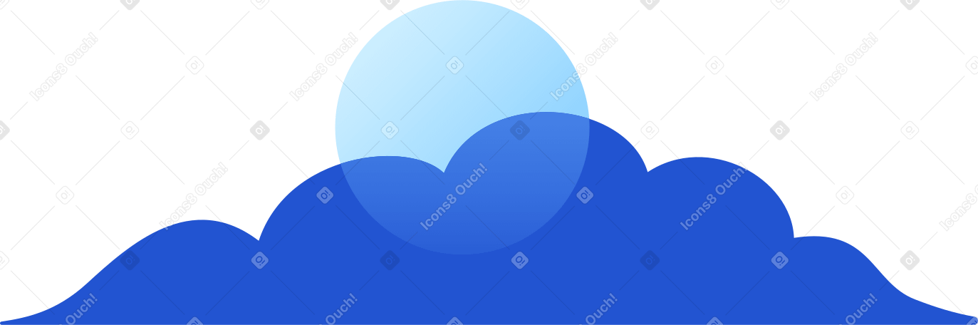 cloud with moon PNG, SVG