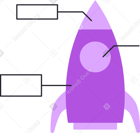 схема ракеты с маркировкой в PNG, SVG
