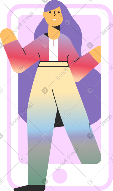 Woman getting off the phone PNG, SVG