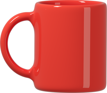 red coffee mug PNG, SVG