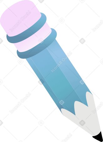 Синий карандаш с розовым ластиком в PNG, SVG