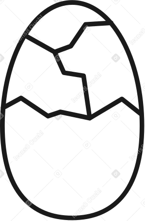 cracked egg Illustration in PNG, SVG