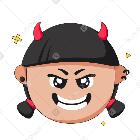 Smiling Face with Horns PNG, SVG
