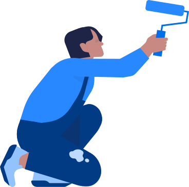 man with roller PNG, SVG