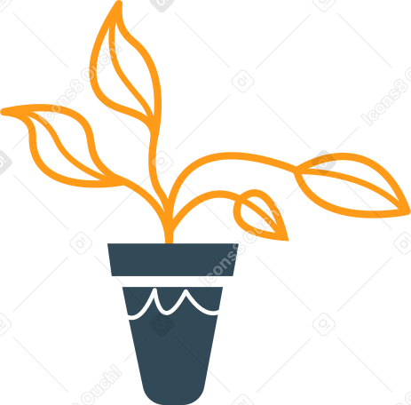 plant in the pot Illustration in PNG, SVG
