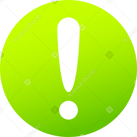 green circle with an exclamation point в PNG, SVG
