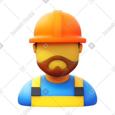 Worker beard short PNG, SVG