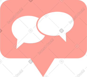 Pink speech bubble with dialogue sign PNG, SVG