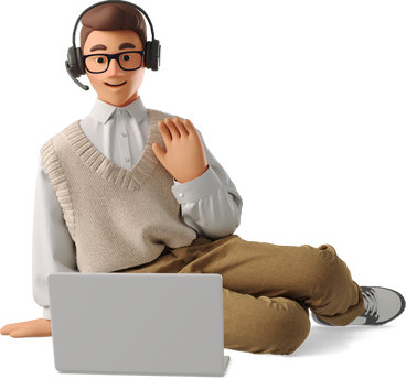 young man talking online PNG、SVG