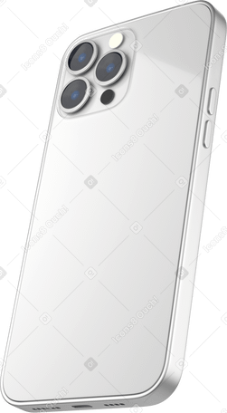 3D rear view of blue smartphone Illustration in PNG, SVG