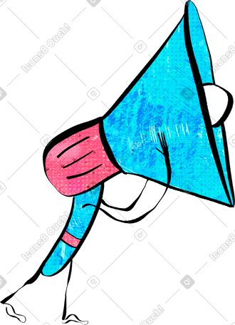 blue and pink megaphone PNG, SVG