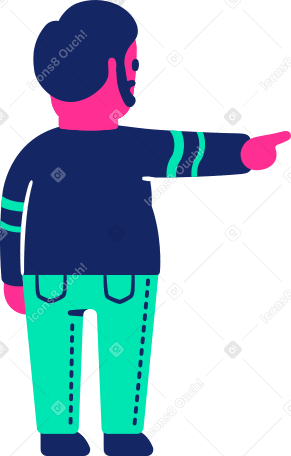 man fat back pointing PNG, SVG
