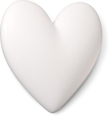 White heart icon turned to the right PNG, SVG