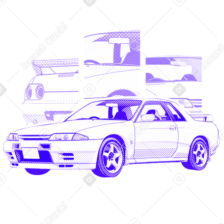 Classic Nissan skyline vintage poster PNG, SVG