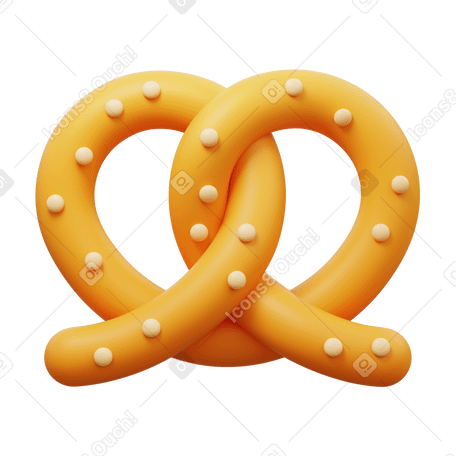 3D pretzel PNG, SVG