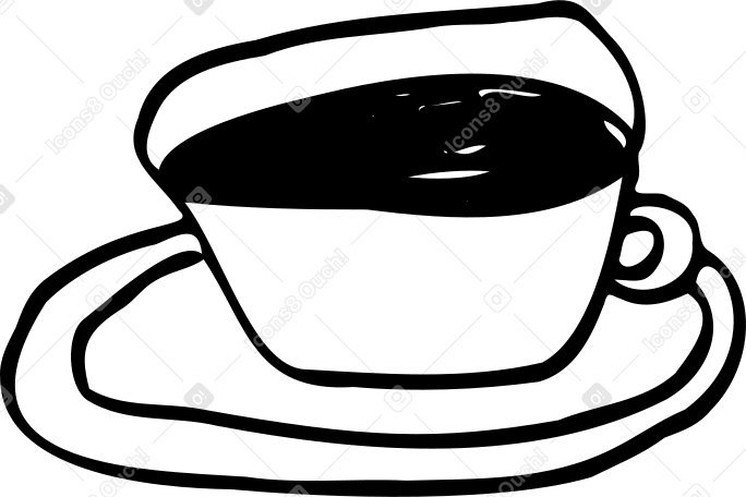 コーヒーの入った広いカップ PNG、SVG