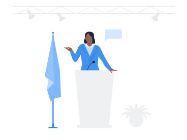 Female Politician giving a speech PNG, SVG